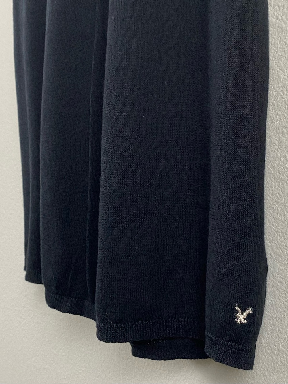 American Eagle Babydoll Henley Sweater Dress | Tie Front, Puff Short Sleeves - Picture 12 of 15